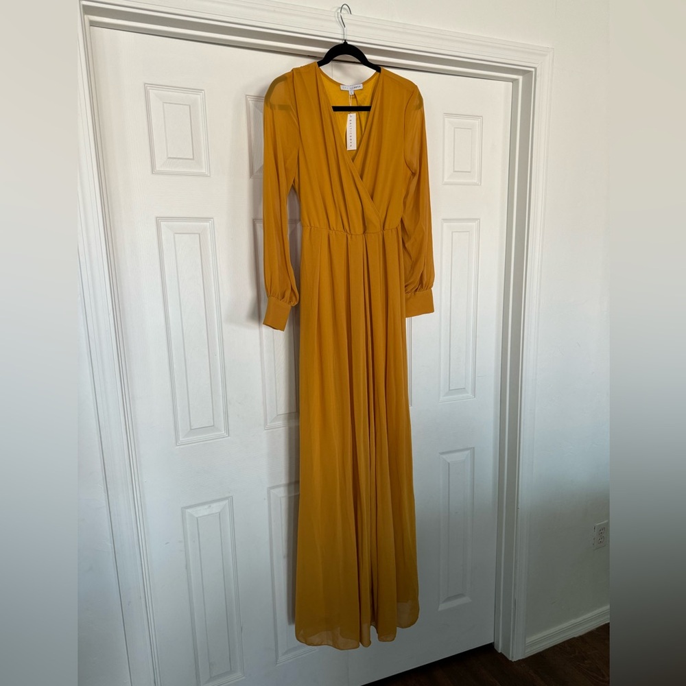 NWT Baltic Born long sleeve mustard maxi dress